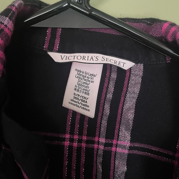 Victoria's Secret Plaid Pajama Set - Pink and Black Sz S - Picture 4 of 10